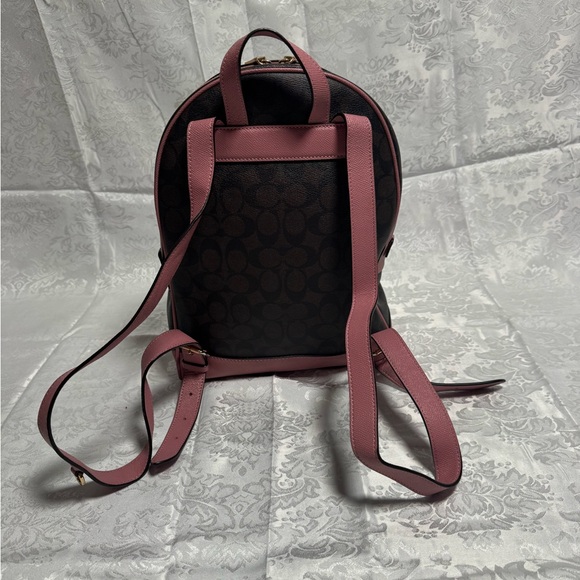 Coach Kenley Brown and Pink Signature Backpack - Picture 3 of 7